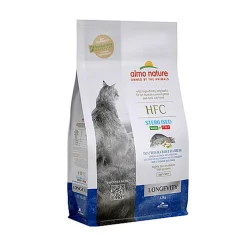 Almo Nature - Croquettes HFC Longevity Sterilised à la Dorade et au Bar Frais pour Chat Senior - 1,2Kg