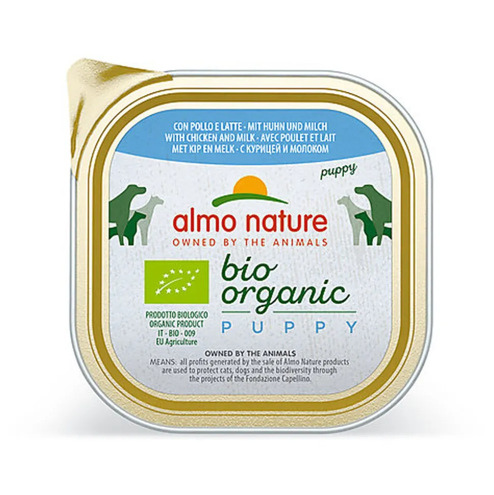 Almo Nature - Pâtée Bio Organic Puppy Avec Poulet Et Lait - 300g