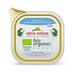 Almo Nature - Pâtée en Barquette Daily Menu Bio Puppy au Poulet et Lait pour Chiot - 100g