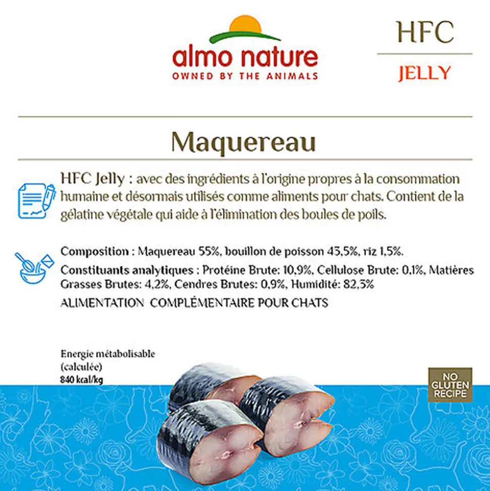 Almo Nature - Pâtée en Boîte HFC Jelly Maquereau pour Chat - 70g
