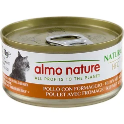Almo Nature - Pâtée en Boîte HFC Natural Poulet avec Fromage pour Chat - 70g