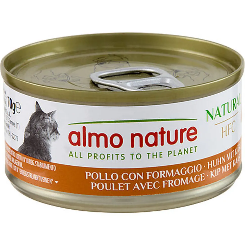Almo Nature - Pâtée en Boîte HFC Natural Poulet avec Fromage pour Chat - 70g
