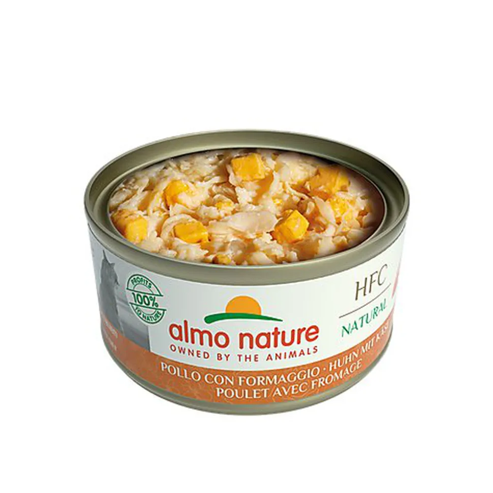 Almo Nature - Pâtée en Boîte HFC Natural Poulet avec Fromage pour Chat - 70g