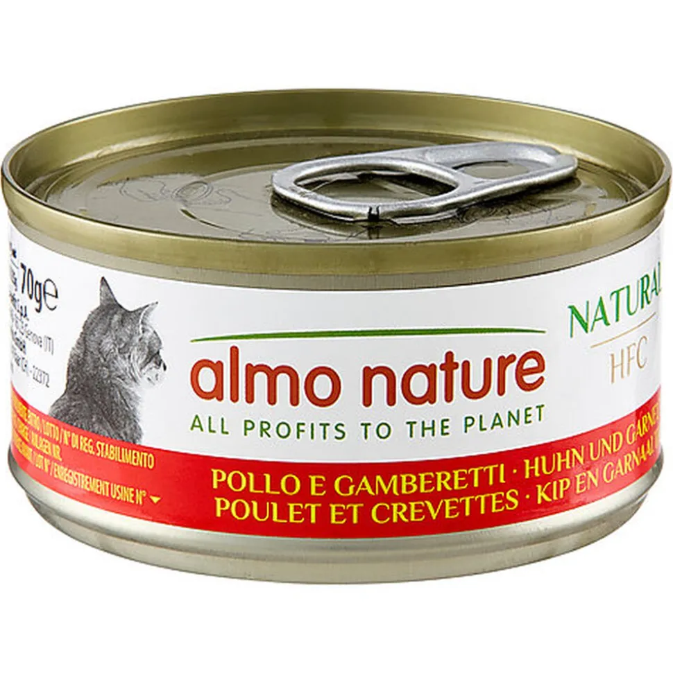 Almo Nature - Pâtée en Boîte HFC Natural Poulet et Crevettes pour Chat - 70g