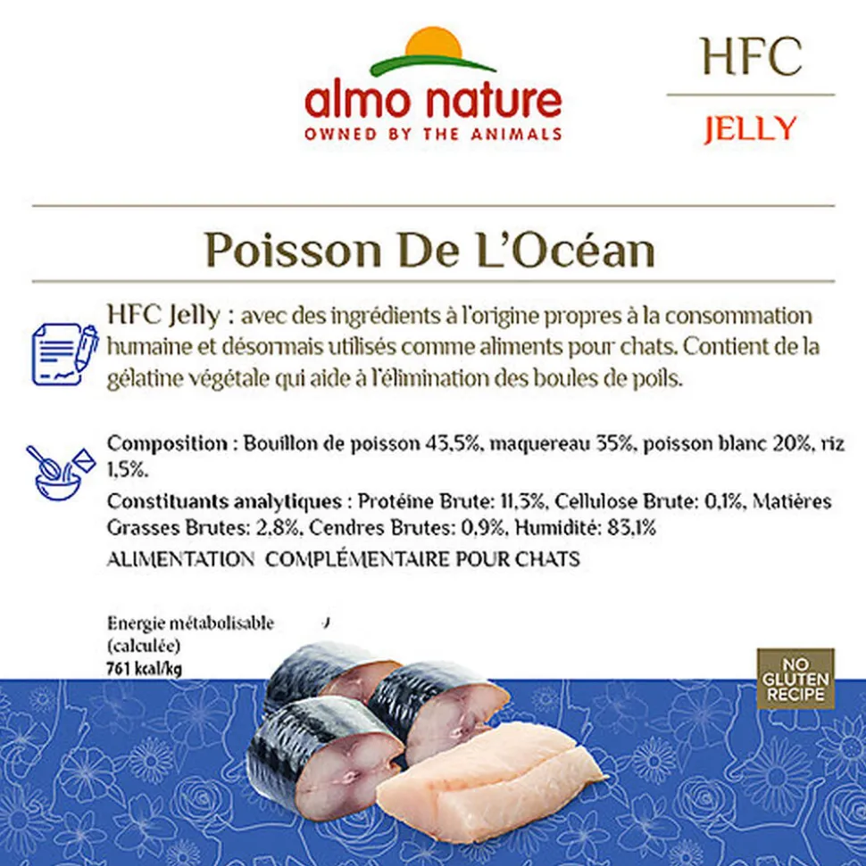 Almo Nature - Pâtée en Boîte HFC Jelly Poisson de l'Océan pour Chat - 70g