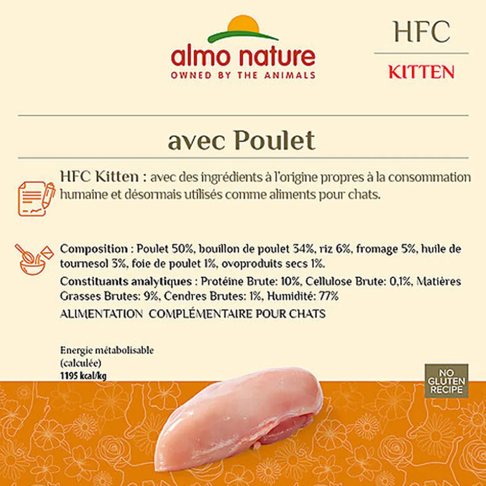 Almo Nature - Pâtée en Boîte HFC Natural Kitten Poulet pour Chaton - 70g