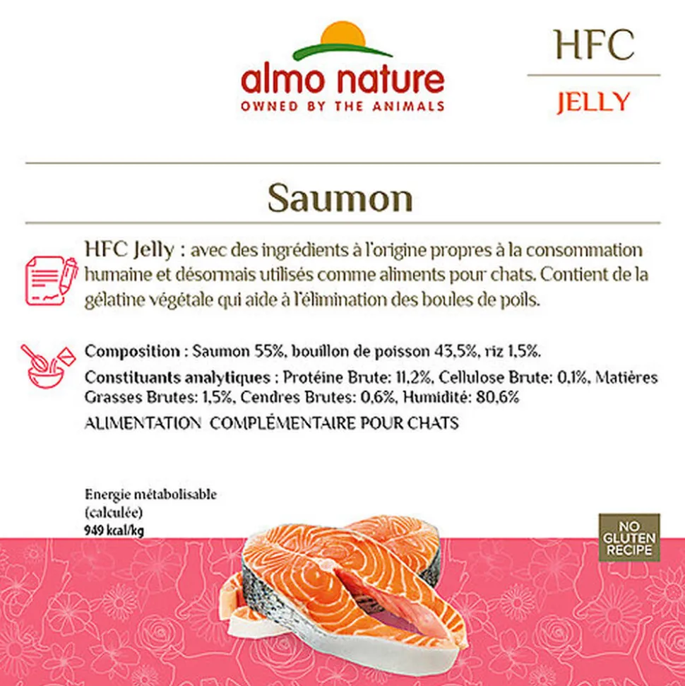 Almo Nature - Pâtée en Boîte HFC Jelly Saumon pour Chat - 70g
