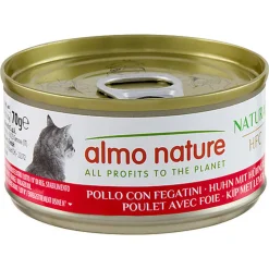 Almo Nature - Pâtée en Boîte HFC Natural Poulet avec Foie pour Chat - 70g