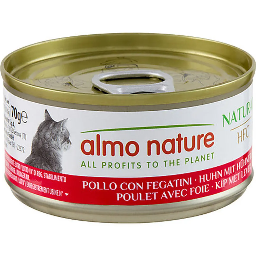 Almo Nature - Pâtée en Boîte HFC Natural Poulet avec Foie pour Chat - 70g