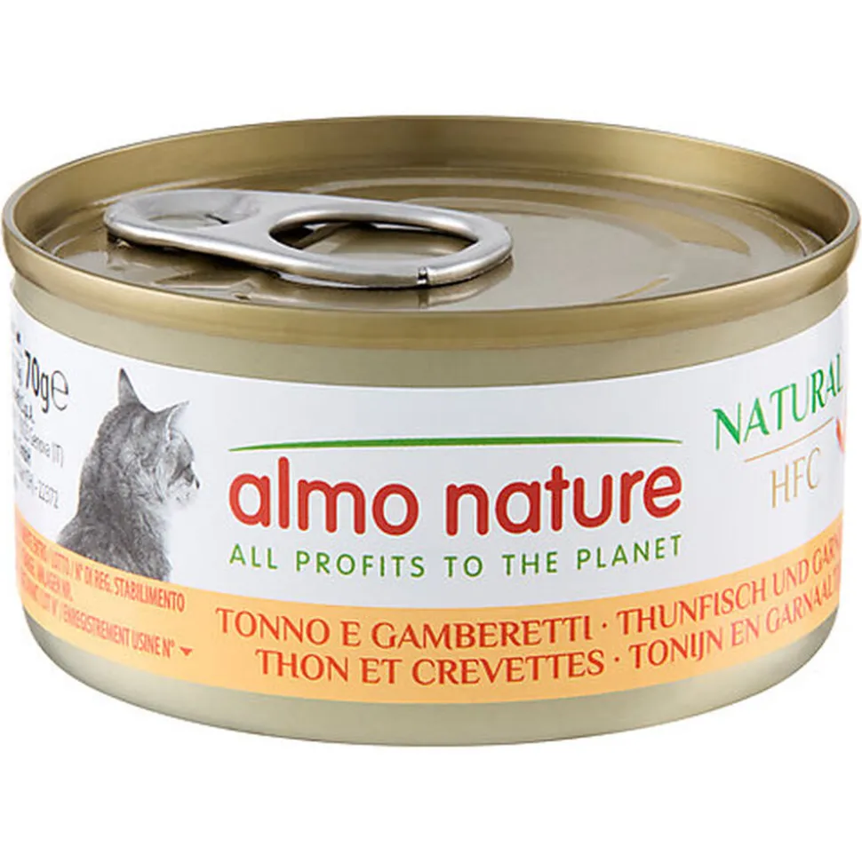 Almo Nature - Pâtée en Boîte HFC Natural Thon et Crevettes pour Chat - 70g