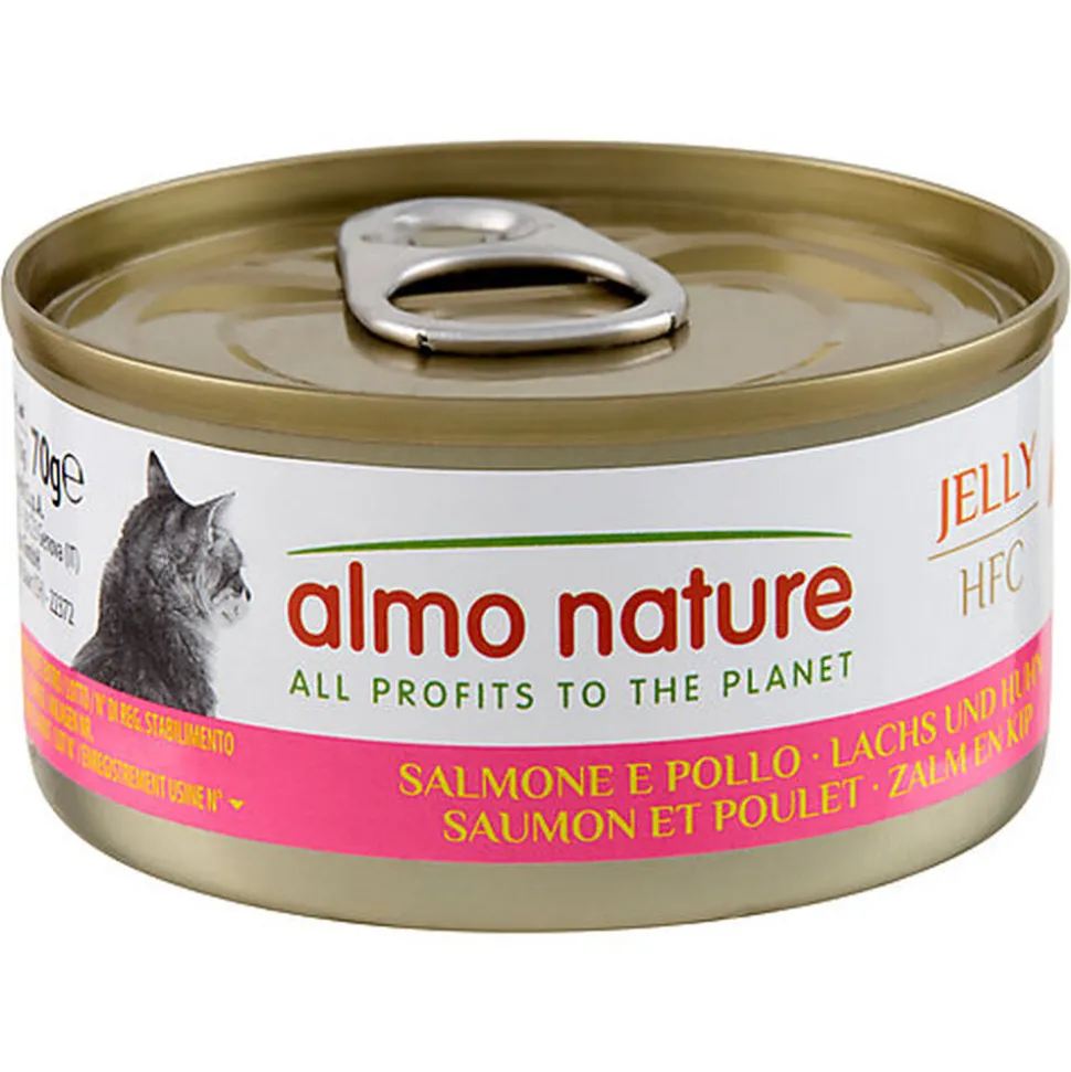 Almo Nature - Pâtée en Boîte HFC Jelly Saumon et Poulet pour Chat - 70g