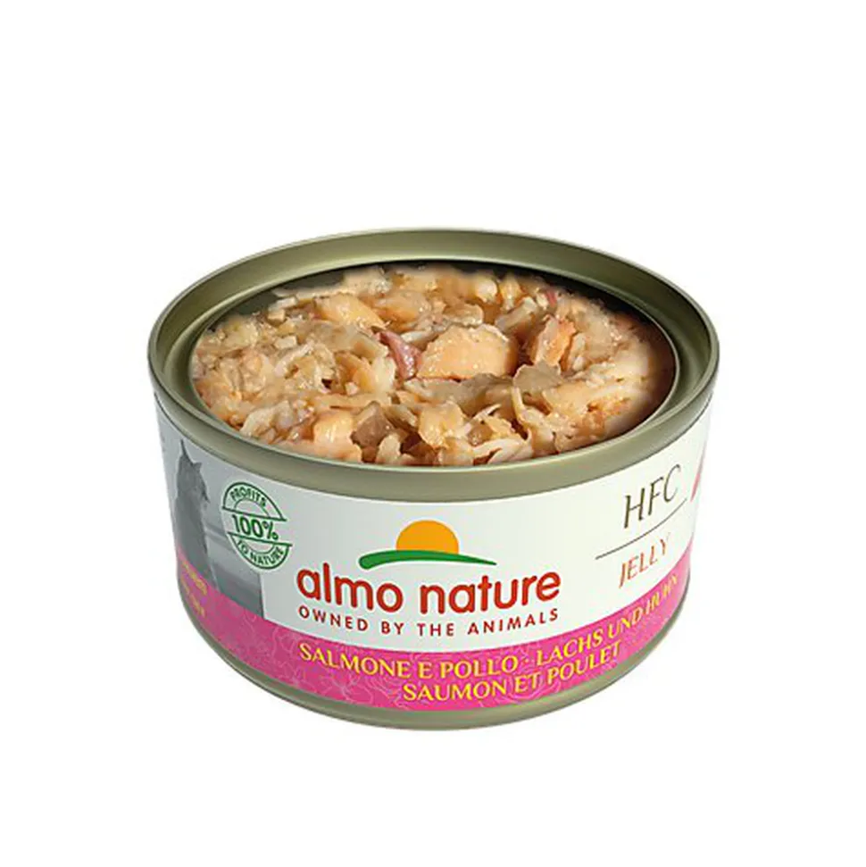 Almo Nature - Pâtée en Boîte HFC Jelly Saumon et Poulet pour Chat - 70g