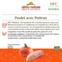 Almo Nature - Pâtée en Boîte HFC Natural Poulet avec Potiron pour Chat - 70g