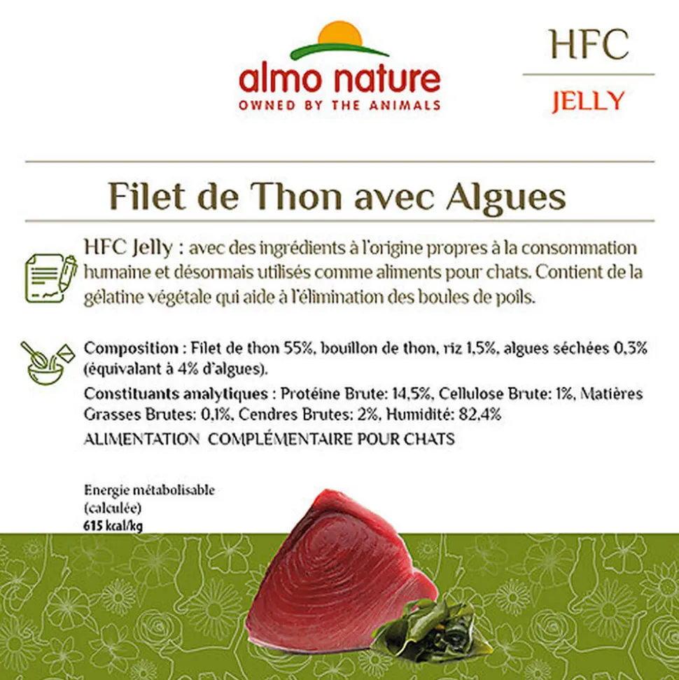 Almo Nature - Pâtée Hfc Jelly Filet De Thon Et Algues - 55g
