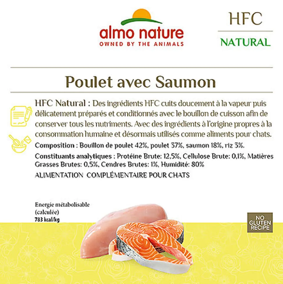 Almo Nature - Pâtée HFC Natural Poulet et Saumon