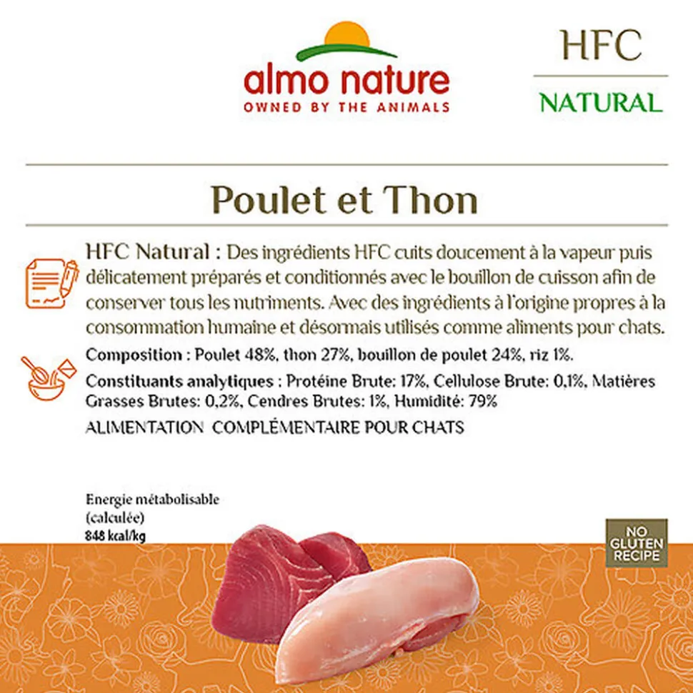Almo Nature - Pâtée Hfc Natural Poulet Et Thon - 70g