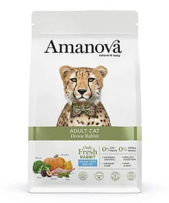 Amanova - Croquettes Adult au Lapin pour Chats - 1,5Kg