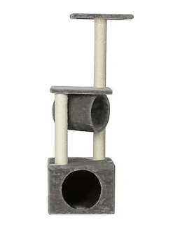 Animalis - Arbre à Chat Tube avec 2 Plateaux - Gris