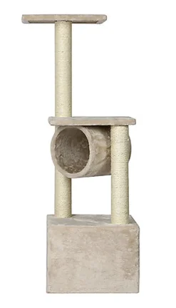 Animalis - Arbre à Chat Tube avec 2 Plateaux - Écru