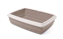 Animalis - Bac à Litière Jumbo avec Rebord pour Chat - Gris