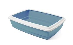 Animalis - Bac à Litière Jumbo avec Rebord pour Chat - Bleu
