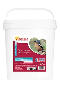 Animalis - Boules de Graisse Insectes et Fruits pour Oiseaux des Jardins - x30
