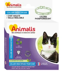 Animalis - Collier Antiparasitaire Phosphorescent pour Chat - 35cm