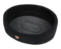 Animalis - Corbeille Tissus Suédine Noir et Gris pour Chien - T4