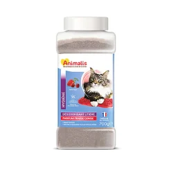 Animalis - Désodorisant pour Litière Parfum Fraise et Cerise pour Chat - 700g