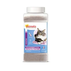 Animalis - Désodorisant pour Litière Parfum Talc Bébé pour Chat - 700g