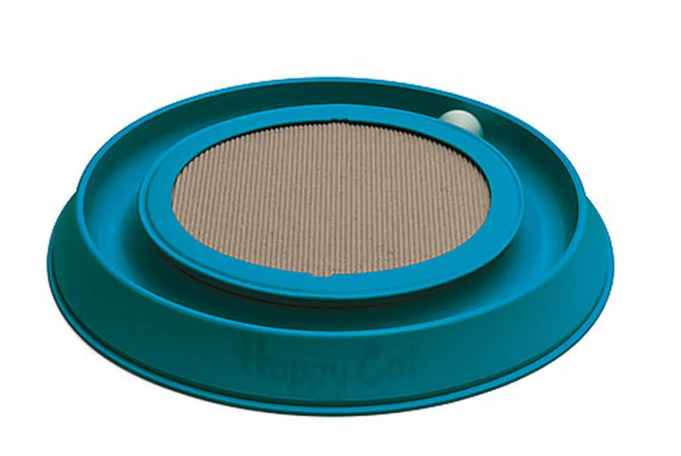 Animalis - Jouet Attrape Balle Griffoir Happycat pour Chat Bleu
