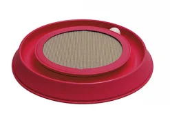 Animalis - Jouet Attrape Balle Griffoir Happycat pour Chat Rouge