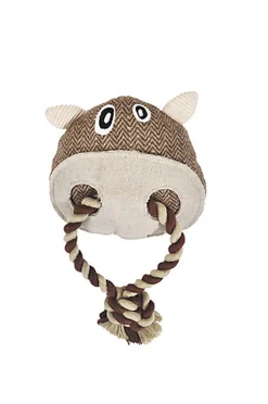 Animalis - Jouet Cochon Corde + Laine Recyclée pour Chiens - 20cm