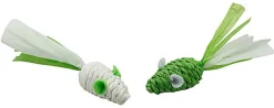 Animalis - Jouet Souris Sisal Vert pour Chat - x2