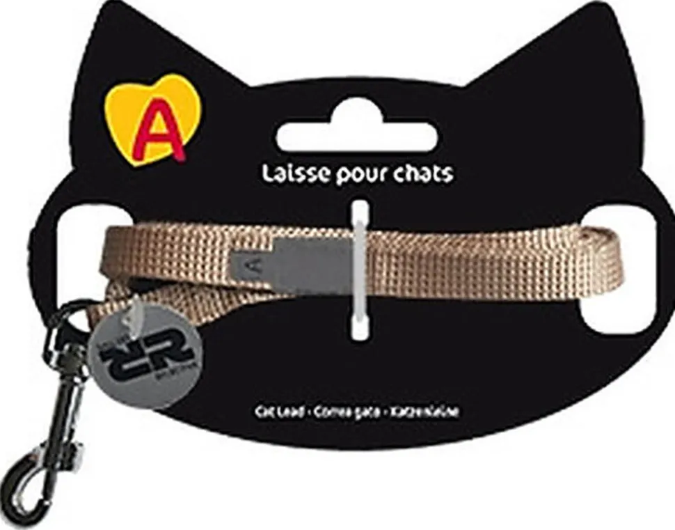 Animalis - Laisse Basic Beige pour Chat - 1,2m