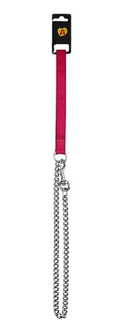 Animalis - Laisse Métal Fine Confort 15mm et 100cm pour Chien - Fuchsia