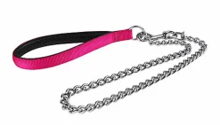 Animalis - Laisse Métal Fine Confort 15mm et 100cm pour Chien - Fuchsia