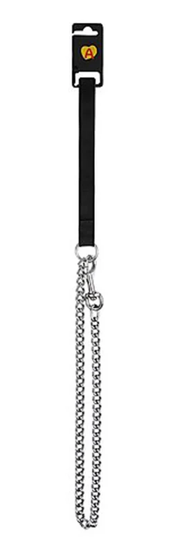 Animalis - Laisse Métal Fine Confort 15mm et 100cm pour Chien - Noir