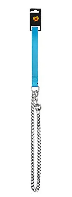 Animalis - Laisse Métal Fine Confort 15mm et 100cm pour Chien - Bleu