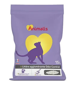 Animalis - Litière Agglomérante Odor Control pour Chat - 15L