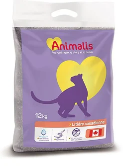 Animalis - Litière Canadienne Agglomérante pour Chat - 12Kg