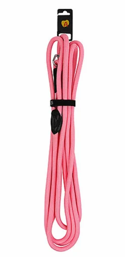 Animalis - Longe en Corde Forte pour Chien Rose
