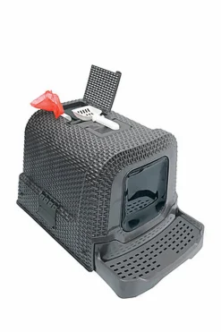 Animalis - Maison de Toilette Style Rotin pour Chat - Gris