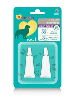 Animalis - Répulsif Insectifuge en Pipette pour Moyen Chien - 2x2ml