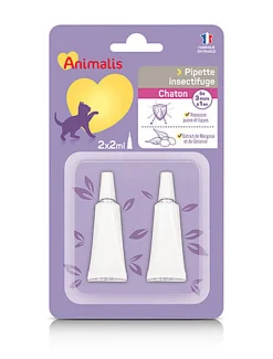 Animalis - Répulsif Insectifuge en Pipette pour Chaton - 2x2ml