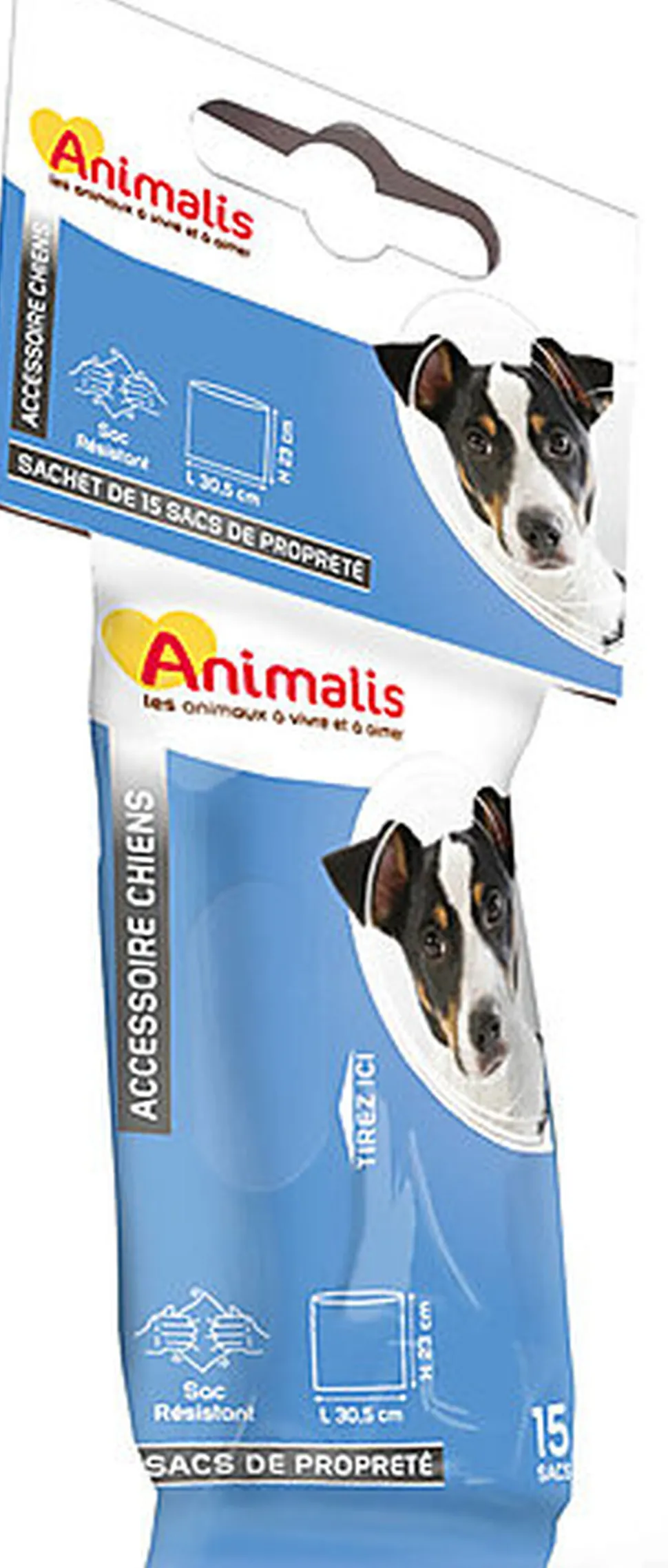 Animalis - Sachet Nomade de Sacs Propreté pour Chien - 15 sacs