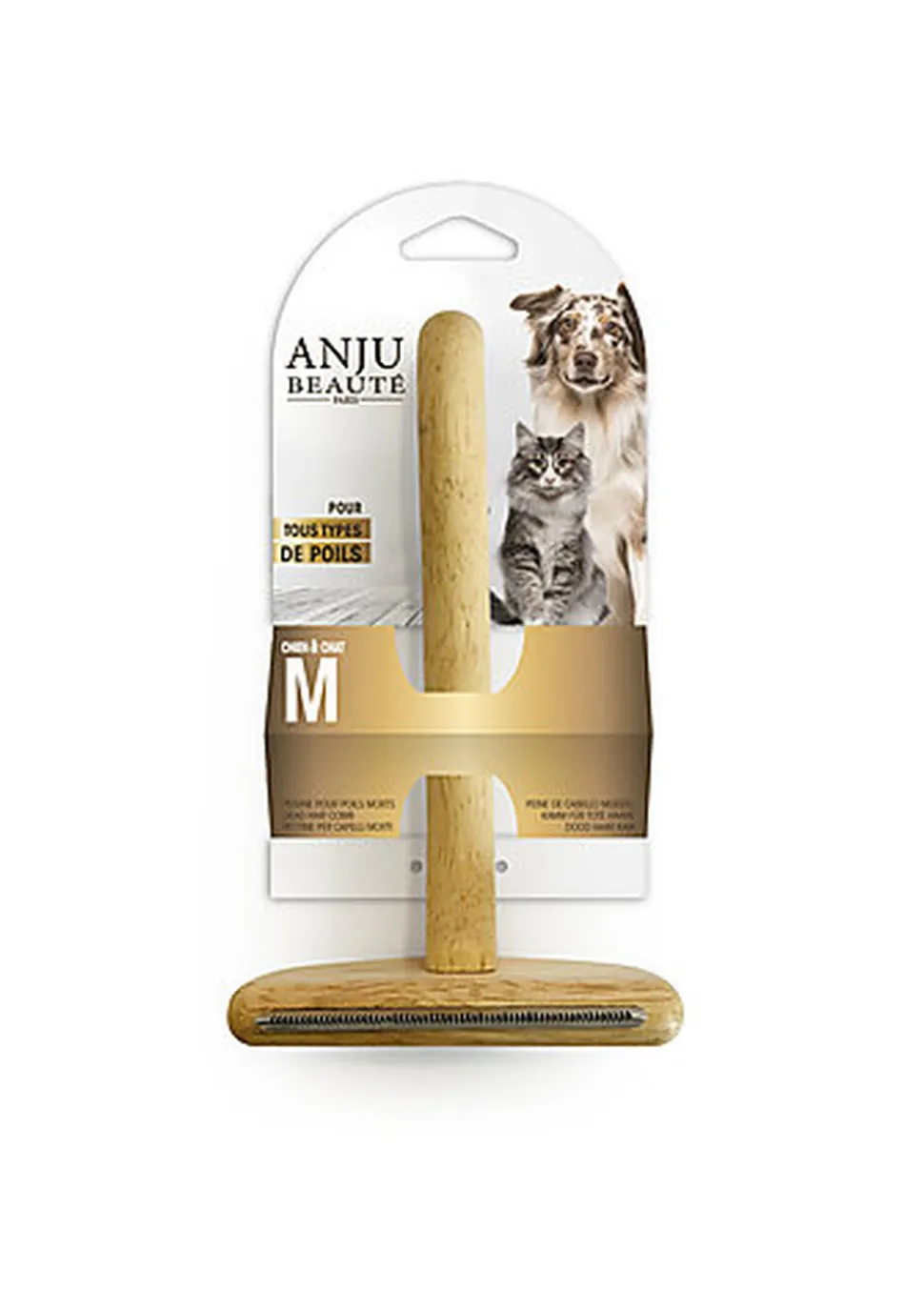 Anju Beaute - Peigne Poils Morts pour Chiens et Chats - M