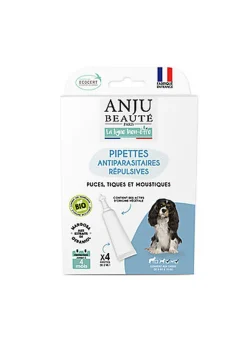 Anju Beaute - Pipettes Antiparasitaire Répulsives BIO pour Chiens 5 à 10kg - x 4