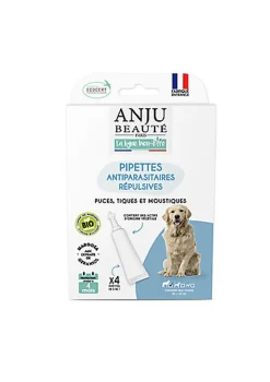 Anju Beaute - Pipettes Antiparasitaire Répulsives BIO pour Chiens plus de 20kg - x 4
