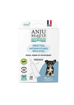 Anju Beaute - Pipettes Antiparasitaire Répulsives BIO pour Chiots < 5kg - x 4